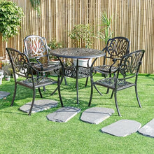 Hi-Line Gift Ltd Sleek Black Bistro Bliss Collection Cast Aluminium Patio Set Black
