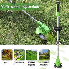 RWGOVLU Electric Cordless Weed Weed Eater with 2 Batteries and 3 Types Blades, Push Grass Trimmer Edger Lawn Tool, Adjustable Weed Trimmer Edger Lawn Mower for Lawn Yard Garden