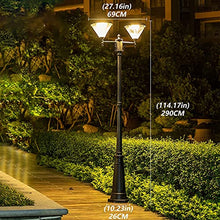 iumLeap Outdoor Solar Lamppostlight 2-Head Astreetlight Garden Exterior Path Pillarlamp Bollard Path Lamp Victorian Pillarpostlight Waterproof Ip65 Pillarlamp Mains Powered P(26cm*290cm)