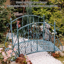 sunbiaouk Metal Arch Zen Garden Bridge, Decorative Footbridge