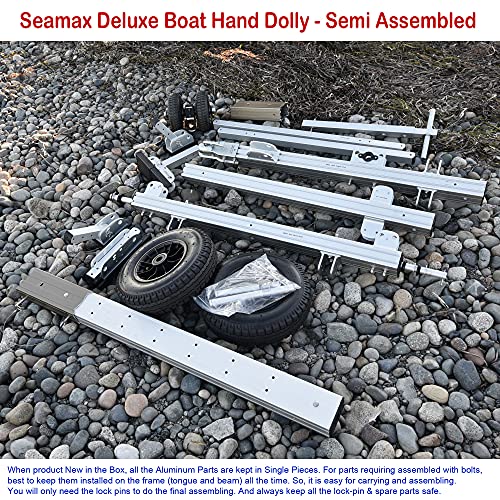 Seamax Aluminium Portable Boat Dolly Set with Handle Silver
