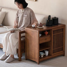 GKOKG Coffee Tables Chinese Style Tea Cabinet Wooden Sofa Side Table
