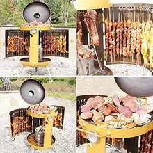 NEWCES Safety Certification Luxury Grills & Smokers Charcoal Barbecues Charcoal Grills Freestanding Barbecues Combination Grill-Smokers for Outdoor Cooking & Dining Golden