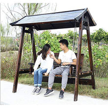HAOKAZLBR Large Outdoor Porch Swing Garden Patio Swing Chair Outdoor Patio Swing Chair Wooden Backyard Furniture Lazy Daze Hammocks Swing Bench Perfect Set, oujinmm2024327