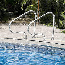 Swimming Pool Handrail Pool Hand Rail Pool Safety Handrails Curved Structure Easy Mount 304 Stainless Steel Pool Stair Rail - for Inground Pool Entry - 1 PCS