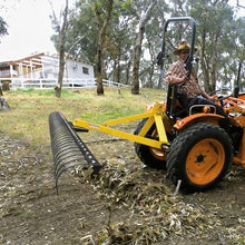ActiveTrail 6 FT Landscape Rake for Tractors,3 Point Rake for Tractor Rock Rake with 37 Steel Tines and 360 Degree Rotation, Suitable for Category 1 and 2 Tractor,Yellow