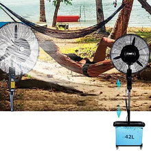 CUTPOIY Oscillating Misting Fan, 3 Speeds Pedestal Fan with Mist, Height Adjustable for Patio Backyard Workshop, Water Tank Cooling Fan