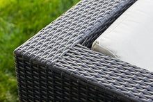Fully Assembled Sunbrella Taupe Sectional 11 Piece Ohana Outdoor Patio Furniture Black Wicker Conversation Oversize Set with 42-inch Propane Gas Fire Table