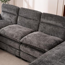 Klwenas Maec 111" U Shape Modular Sectional Sofa Grey