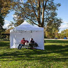 Vispronet 10x10 Instant Canopy Tent and 2 Side Walls – Commercial-Grade Aluminum Frame – Water Resistant Canopy Top and Sidewalls – Includes Canopy Bag and Stake Kit (White)