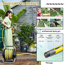 JTYMZYY Hose Reel Cart, Wall Mounted Garden Hose Reel, Outdoor Portable Hose Storage Rack (Hose Reel+25m Pipe+Water Gun)