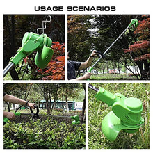 JOMRTS Electric Lawn Mower 12V Battery Powered Portable Rotary Electric Lawn Mower Lightweight Rechargeable Telescopic Garden Lawn Mower Household Weeding