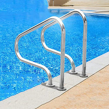 MSHOSAC Pool Handrails, 304 Stainless Steel Pool Hand Grab Rail for Indoor and Outdoor Swimming Pools, Easy to Install (2pcs) ()