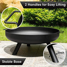 Outdoor Fire Pits & Bowls, Wood Burning Fire Bowl Fireplace, Large Round Cast Iron Heating Basin for Outside Backyard Deck Camping Beach