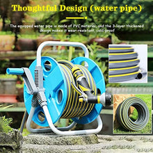 VIXARKO Hose Reel Cart Water Hose Cart for Outside Handheld Removable Hose Reel, Small and Portable Hose Cart, Household Water Pipe Storage Rack, Easy to Install (Blue Hose Cart+20m Pipe)