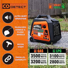 GENMAX Portable Generator, 3500W Super Quiet Gas or Propane Powered Engine with Parallel Capability, Manual start，Ideal for Camping Travel Outdoor.EPA Compliant