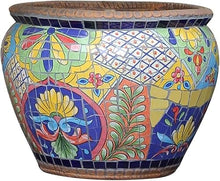 FAFACAI Rural Outdoor Courtyard Flowerpot Hand-Painted Colorful Classical Planter Ceramic Plant Pot Large Flower Pot European Flowerpot Garden Balcony Decoration Bonsai Pot (35 * 32cm)