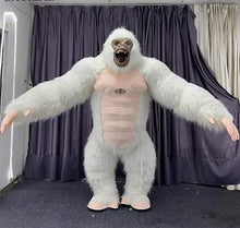 2.6m high White Inflatable King Kong Gorilla Costume for Adult Halloween Plush Furry Suit