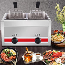 20L Commercial Double Cylinder Gas Fryer 20L Freestanding Temperature Control Stainless Steel Lpg Fryer With 2 Baskets And Lids Easy To Clean