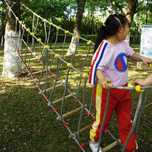 HAZEK Outdoor Swing Bridge, Made of Wood, 16mm Thickened Nylon Rope, Super Strong Load-Bearing Capacity, Suitable for Kindergartens and Outdoor Activities(Size:5m)