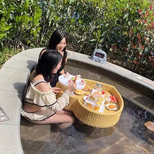 Floating Drink Holder, Tray Large Food Drink Containers Beer Table Pool Cooler Serving Bar for Swimming Pool Party and Hot Tub, Yellow
