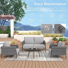 EAST OAK Life Chatter 4-Piece Patio Furniture Set Earth Black & Misty Grey