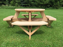 Western Red Cedar 45" Round Top Picnic Table w/Easy Seating