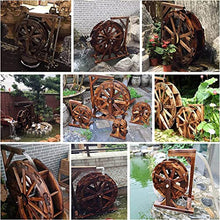 Water Wheel Fountain, Wooden Waterwheel Fountain, Outdoor Garden Water Fountain Decor, Waterfalls Floor-Standing Fountain, for Patio Backyard Porch Yard,35in