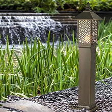KADELONG V-intage Outdoor Lawn Lights E27 1-Light Waterproof Yard Lamps - Villa Porch Patio Lighting Fixture Garden Landscape External Floor Mount Path Lights H33.49in,Chandelier Lighting, jq-842