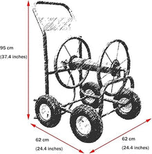CFDZCP Garden Hose Reel Cart with Hose, Large Hand-Pushed Wheeled Water Pipe Storage Rack, Household Cleaning Wall and Floor Water Pipe Rack with Water Pipe, Garden Irrigation(+DN20 70m Pipe)