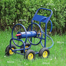 Outdoor Large Garden Hose Reel Cart with Wheels, Household Car Wash Cleaning Hose Storage Rack, Agriculture Irrigation Cart with Hose, Industrial Style Decoration Affordable Home Hose Set,90m (50m )