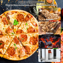 VEVOR Dual Fuel Giant Pizza Oven Outdoor, 26" Artisan Large Pizza Ovens, Pellet & Propane Gas Kiln Pizza Maker with Wheels, Pizza Stone, Multi Fuel Cooker for Camping & Backyard