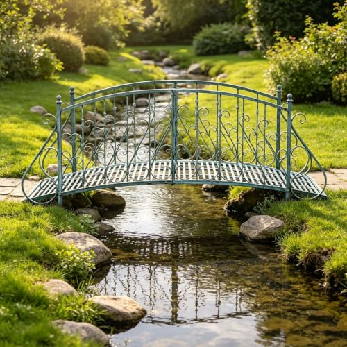 Garden Bridge Metal Yard Arch Path Bridges, Durable Decorative Footbridge