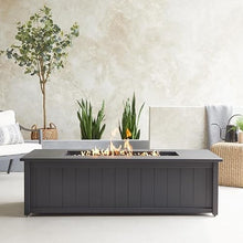 Landon Bay 70 Inch Rectangular Aluminum Propane Fire Pit Table in Black By Lakeview Outdoor Designs