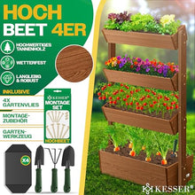 KESSER® Raised Bed with 4 Levels Premium Flower Box Flower Stairs Plant Stairs Vegetable Bed Herb Bed Planter Cold Frame Flower Bed Planter Including Garden Fleece Bed for Patio Balcony and Garden