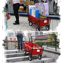 Household Folding Garden Trolley Cart Heavy Duty Wagon Multi-Function Sping Cart for Outdoor Camping Fishing Pull Truck with 4 Wheels Static Load: 150kg (B)
