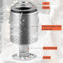 DONGXIAO Barrel BBQ, Smokers and Grills, Outdoor Portable Charcoal Grill, Stainless Steel Barbecue Grill, Indoor Smothered Grill (Size: L)
