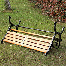 EESHHA Garden Bench - Outdoor Park Bench, Courtyard Cast Aluminum Chair, 2-3 Seats, Solid Wood, Waiting & Rest Area