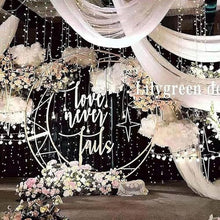 Moon Wedding Arch, Metal Arch Backdrop Wedding Props Decor Backdrop, Curved Design Flower Balloon Frame for Wedding Birthday Party Anniversary Decor(Color:White)