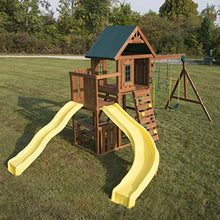 Swing-N-Slide Castlebrook Swing Set with Slides & Climbing Wall Wood