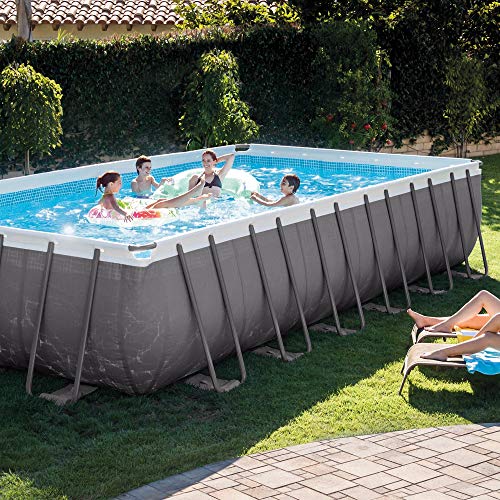Intex Ultra Frame Rectangular Pool Set with Sand Filter Pump, Ladder, Ground Cloth & Pool Cover