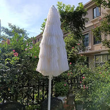 ARGENTFLUX 6.5ft/2m Round Beach Umbrella Outdoor Garden Parasol Patio Umbrella Tilting Polyester 8 Ribs Sun Shade(White)