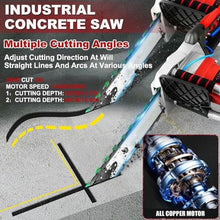Electric Chainsaw, Wired Chainsaw-3m Power Cable, 5800/6500w Handheld Brushless Chainsaw, Concrete Cutting Chain Saw for Slotted Rebar, Marble, Bricks and Marble
