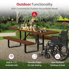 Leisure Craft 8 ft ADA Metal Picnic Table with Bench, Made in USA