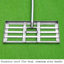 Aikimfuly Garden Lawn Level, Lawn Leveling Rake, with 43 Inch Handle, Heavy Duty Stainless Steel Large Capacity Lawn Leveling Tool Golf Equipment