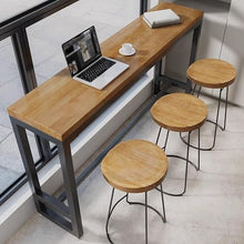 DLYZAYE Bar Table Solid Wood Bar Table Bar Iron Long Table, Cafe Restaurant Window Balcony High Table Counter Height Table