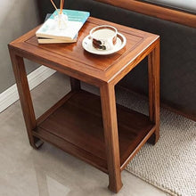 Couch End Table Wooden Sofa Side Table Modern Chinese Style Living Room Sofa Side Cabinet Small Coffee Table Corner Tables for Living Room(B)