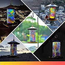 Feilx Bird Feeder,Hanging Solar LED Tray Bird Feeder,Outdoor Art Bird Feeder Metal Waterproof with Lights, Outdoor Bird Feeder