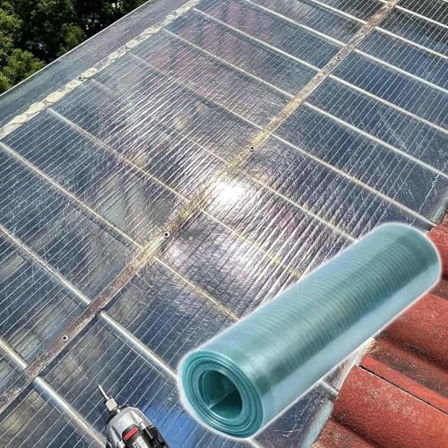 Suwooy Polycarbonate Roofing Sheets for Greenhouses,Cold Frame Replacement Roof Panels,Rainproof/Uv Protection/Insulation 0.8mm Glassfiber Sheet,Daylighting Panel,Easy to Bend and Cut,W×L-59×787in