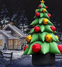 OZIS 26Ft Tall Inflatable Green Tree with Multicolor Boxes and Star Green